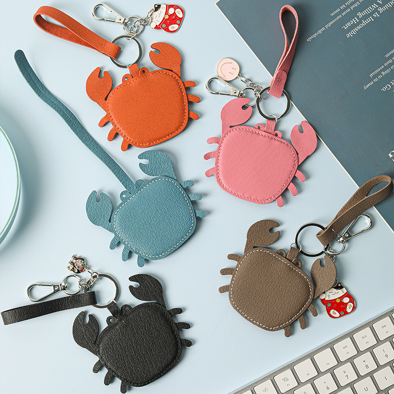 DIY Leather Craft Kit with First-Layer Sheepskin Shell, Double-Sided Crab Keychain Pendant, Gift DIY Leather Craft Kit with First-Layer Sheepskin Shell, Double-Sided Crab Keychain Pendant, Gift