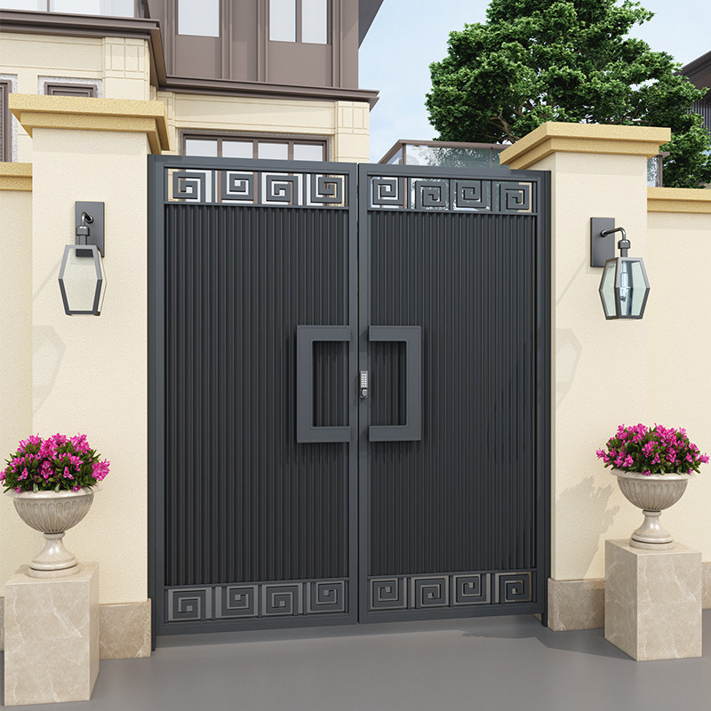 Custom wrought iron villa courtyard gate garden outdoor fence gate stainless steel door