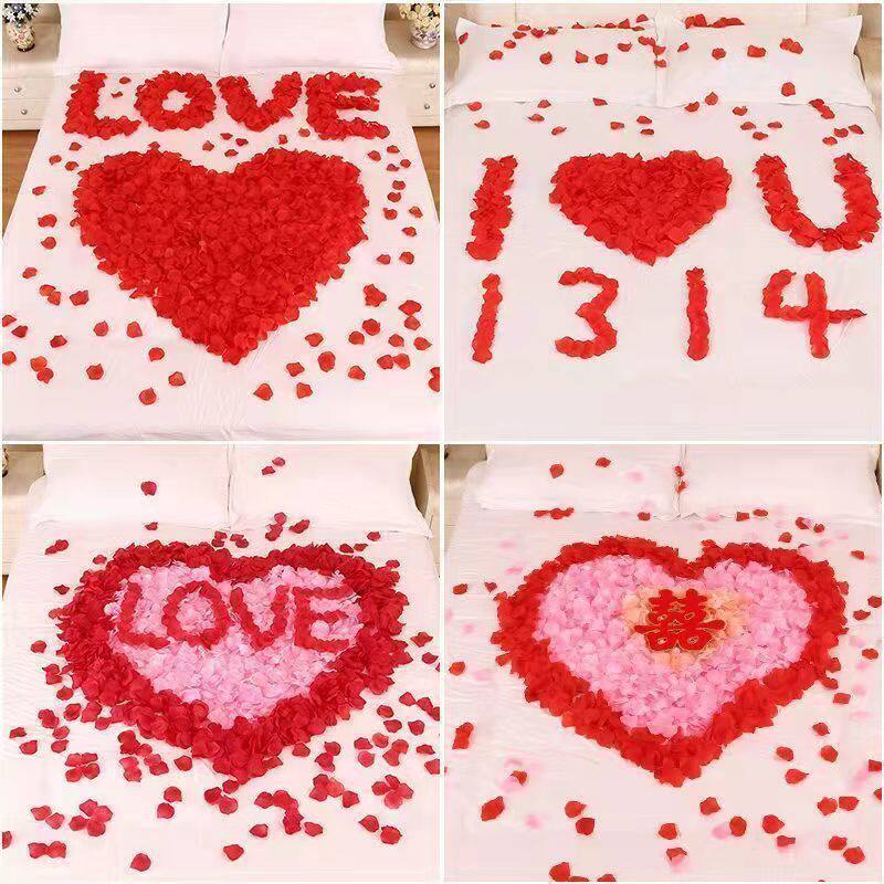 New Year's Eve Rose emulation Wedding Petal Non-woven Bed Flowers Wedding house Decorative Birthday Coursework Outdoor Romantic Hand Sprinklers-Taobao