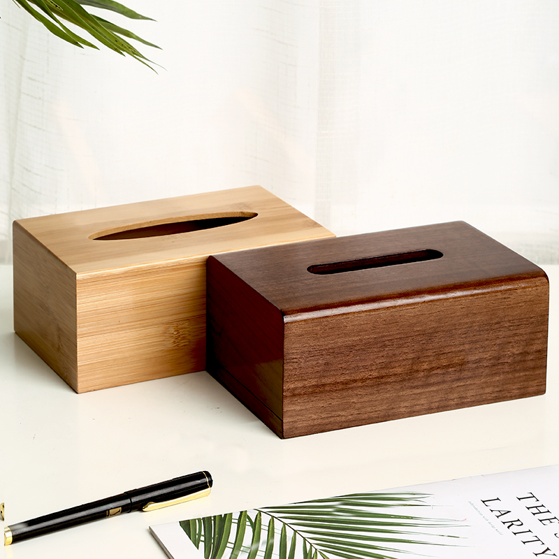 Toilet paper box Desktop tissue box Household living room high-grade coffee table Creative Nordic wooden European simple removable toilet paper for car
