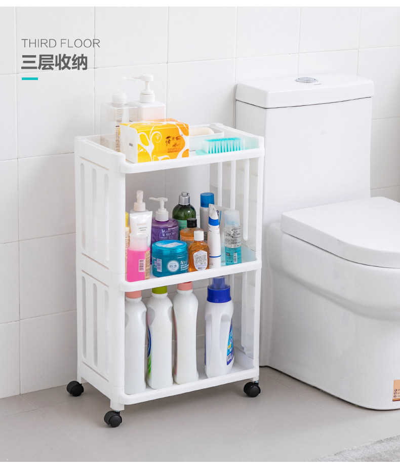 巧微纳 厨房/卫生间 落地多层置物架 图8