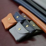 Кожаный маленький картхолдер ручной работы, кошелек, монеты подходит для мужчин и женщин для визитных карточек, японские и корейские, из натуральной кожи