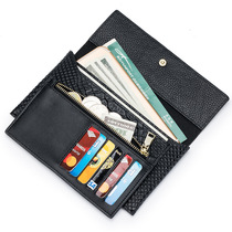 2021 new ultra-thin ENVELOPE BAG LADY LONG CASH COW LEATHER HAND GRAB BAG GENUINE LEATHER MONEY CLIP MULTI-POSITION MOBILE PHONE HAND GRIP BAG