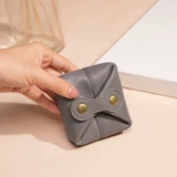 Кожаный маленький кошелек, наушники, система хранения, картхолдер, помада, японские и корейские, из натуральной кожи