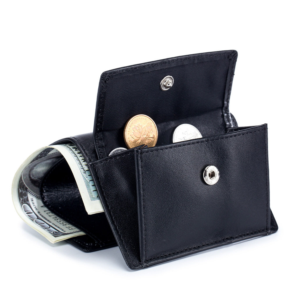 Mini burglar-proof brush for men's wallet genuine leather short clip zero money bag integrated card bag tidal bull leather male style leather holder