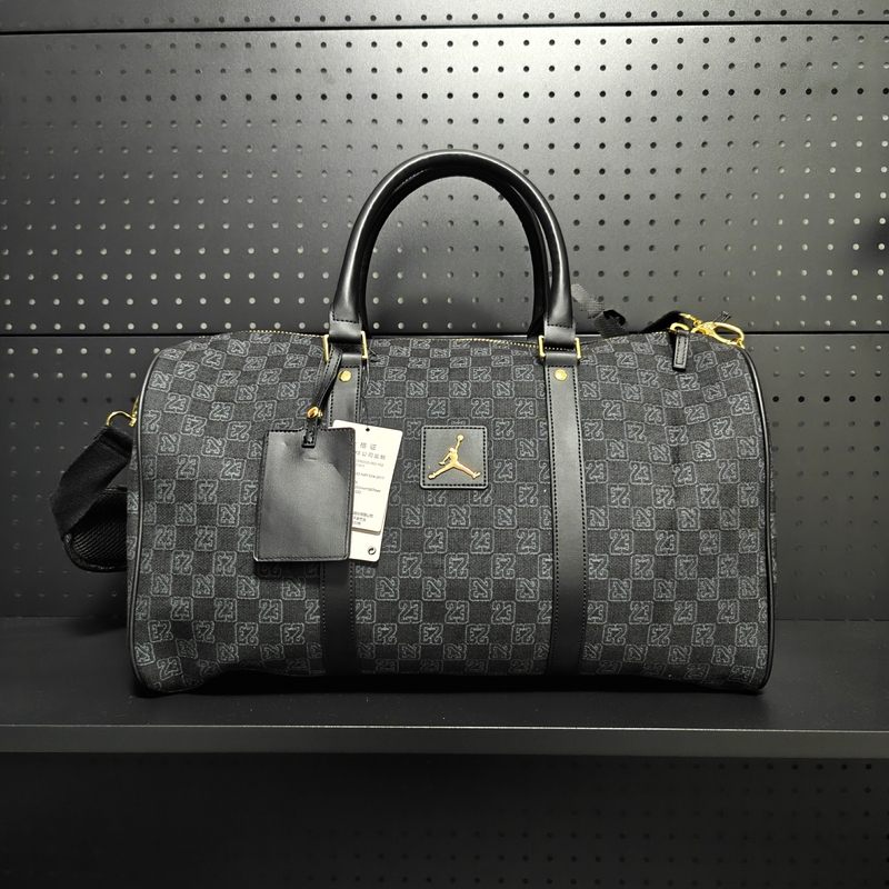Jordan Air Jordan Unisex Checkerboard Monogram Bag Luggage Bucket Shoulder Travel Bag Fj6787