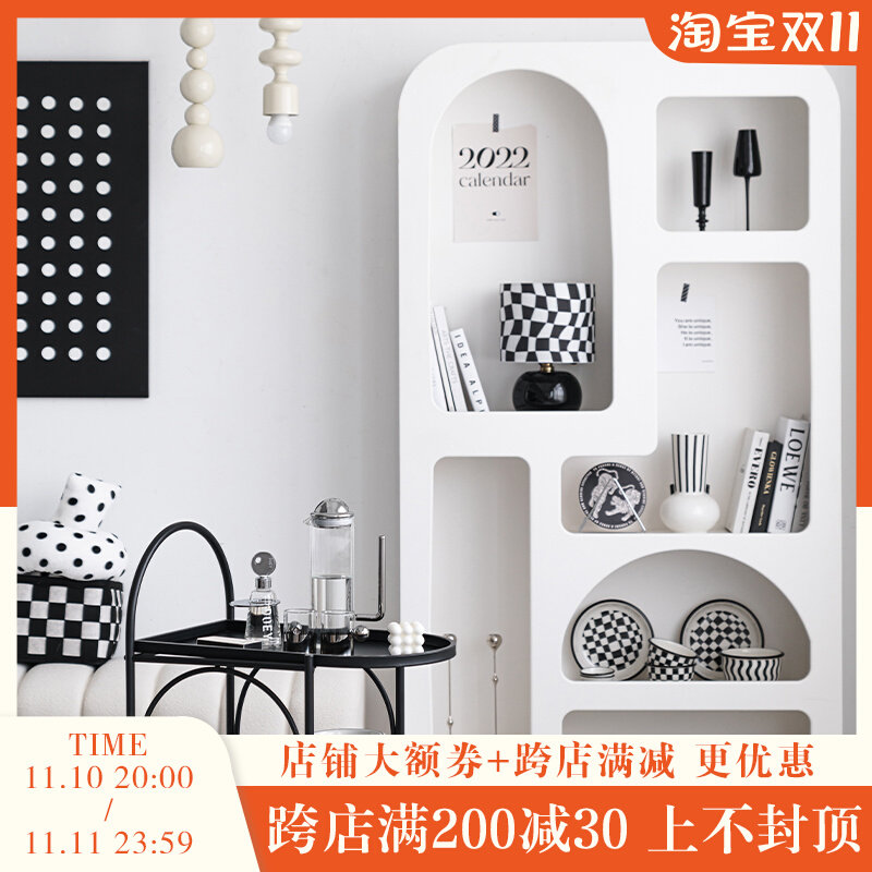 Nordic Sense bookshelf light luxury floor-to-ceiling bookcase rack cave cabinet modern minimalist bedroom storage cabinet