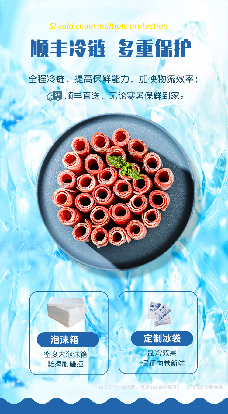 鲜之需 新鲜雪花肥牛卷 500g*3盒 图4
