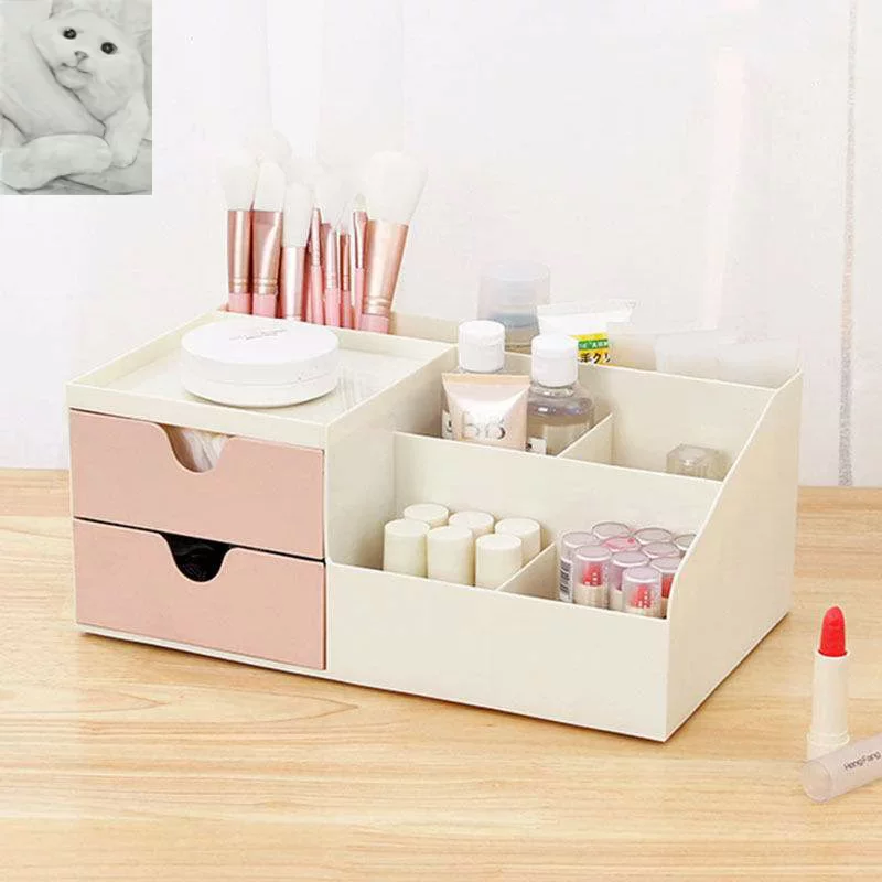 EssenceDrawer - тип девушка сердце настольная коробка для хранения косметики творческая косметика финиш пластик простой настольный офис канцелярия