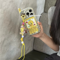 iPhone 16 ProMax Apple에 적용 가능한 INS Bright Yellow Star Cui Di Pendant 전화 15 휴대 전화 케이스 14 풀 팩 전기 병금 실리콘 13 크리에이티