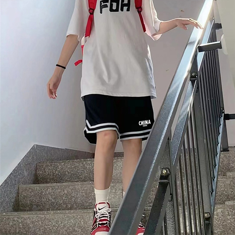Basketball Shorts for Men and Women, Summer Trendy Wide-Leg Pants, Fitness Loose-Fitting Three-Quarter Pants, Slimming Casual Mid-Length Pants