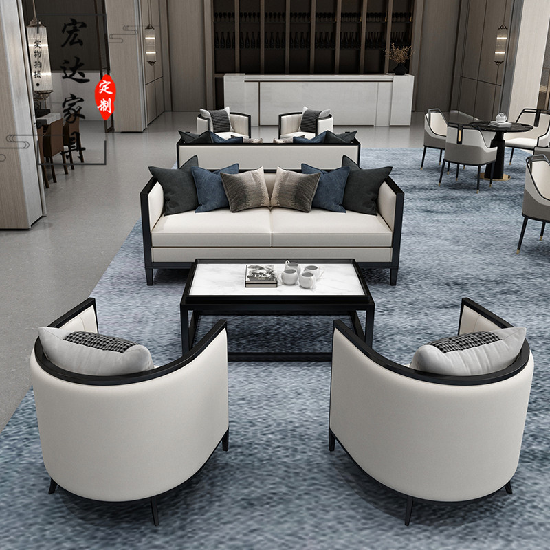 New Chinese Sales Building to discuss sofa one table and chair combined modern beauty salon hall reception card