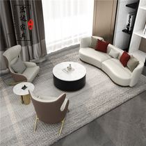 Sales office negotiate curved sofa combination beauty salon deck modern hotel lobby reception furniture customization