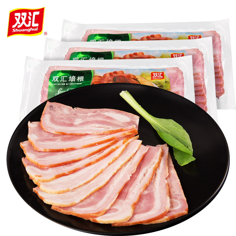 Shuanghui Bacon Sliced ​​BBQ Bacon Sliced ​​Breakfast Home Sandwich Hand Grabbed Sausage Pie BBQ Ingredients