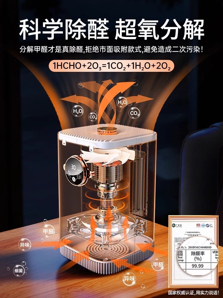 Oxen Air Purifier Removes Formaldehyde, Household Formaldehyde Remover, Negative Ion Sterilization and Disinfection, Pet Deodorizer and Odor Remover