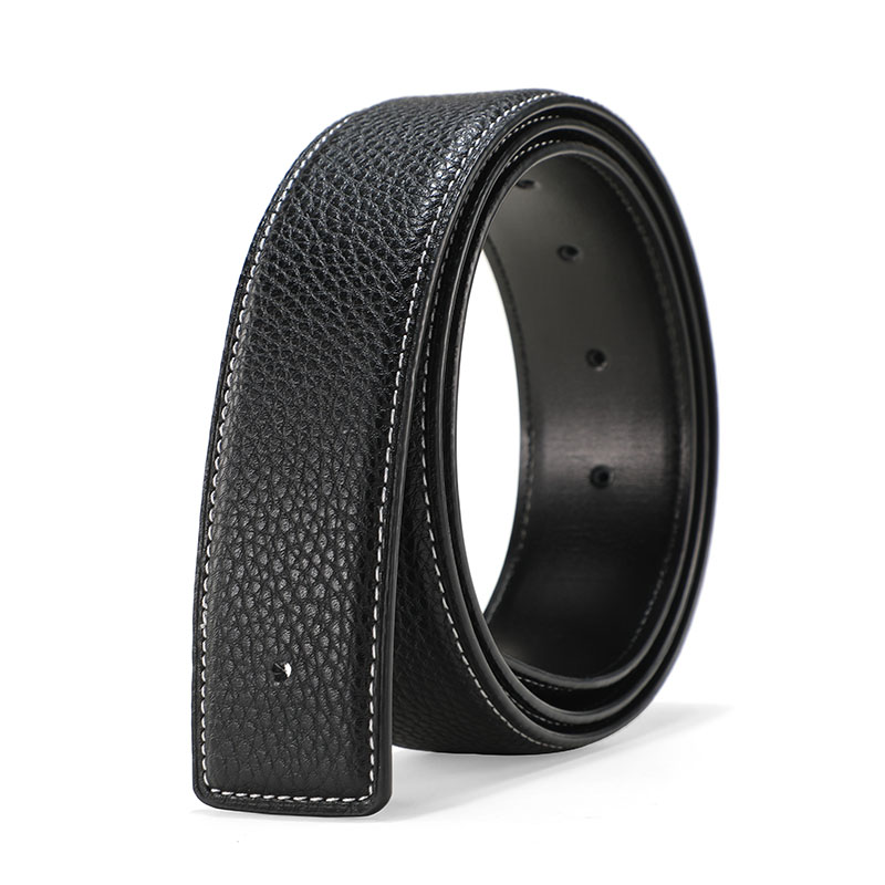 ベルトストリップトップ層純粋な牛革メンズ本革滑らかなバックルヘッドなしHバックルヘッドレスZベルトレディース穴あきパンツベルト本体
