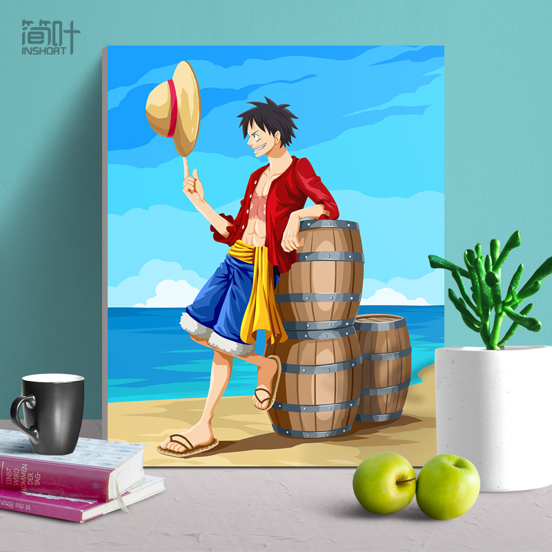 Jane Leaf Diy Digital Oil Color Painting Cartoon Cartoon Characters Handmade Drawing Creative color painting Painted Painting Sea Thief King