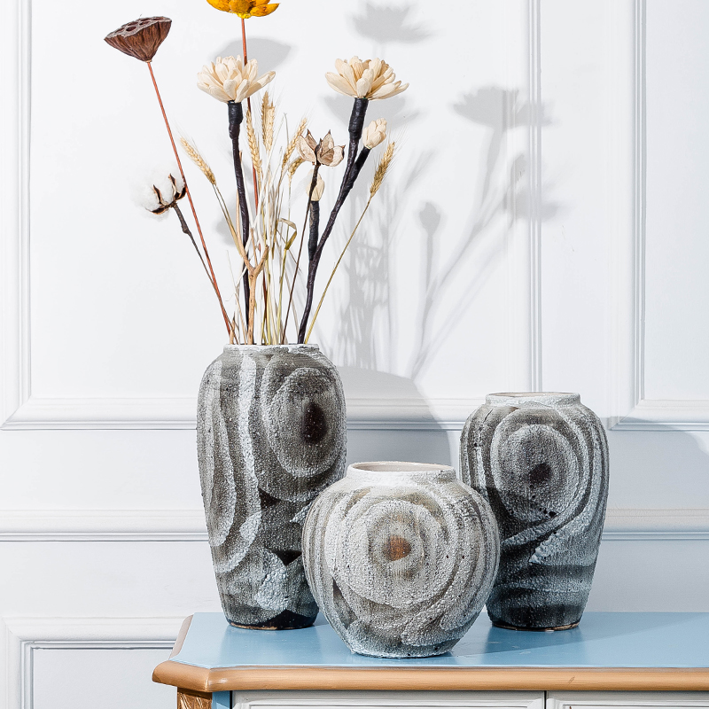 Tuhuayu ceramic vase modern minimalist Nordic style vase with dry flower simulation flower fake flower lucky bamboo flowerpot