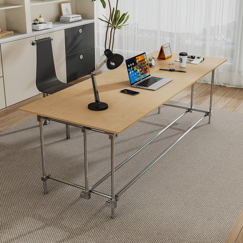 Bauhaus Light-Axis Birch Marine Board Designer Desk Office Desk Industrial Style Computer Conference Long Table Workbench