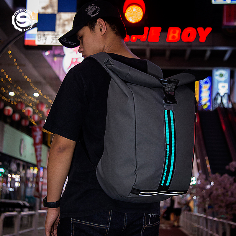 Starry Motorcycle Backpack Multifunction Locomotive Mobrigade Knight Double Shoulder Bag LED Flashing Light Waterproof Racing Bag Equip-Taobao