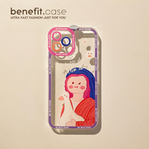 Benefit brief teenage girl with duck personality applies Apple 13promax new phone shell iphone12mini protective sleeve xsmax silica gel xr transparent 8p
