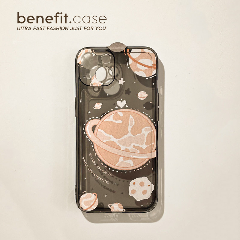 Benefit Japan-ROK ins yellow planet apply Apple 13promax mobile phone protection shell minimalist iphone12mini creative xsmax personality xr male and female