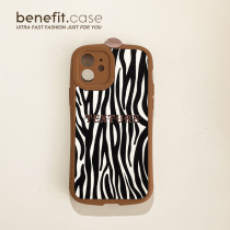 Benefit Japan-ROK creative black zebra applies Apple 13promax mobile phone shell iphone12mini