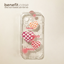 Benefit Japan-ROK pink love applies Apple 13promax mobile phone shell creative iphone12mini brief xsmax new xr transparent 8p