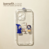 Benefit fun witch painting Apple applies Apple 13promax mobile phone shell creative iphone12mini cute xsmax transparent shell xr brief about 8pl