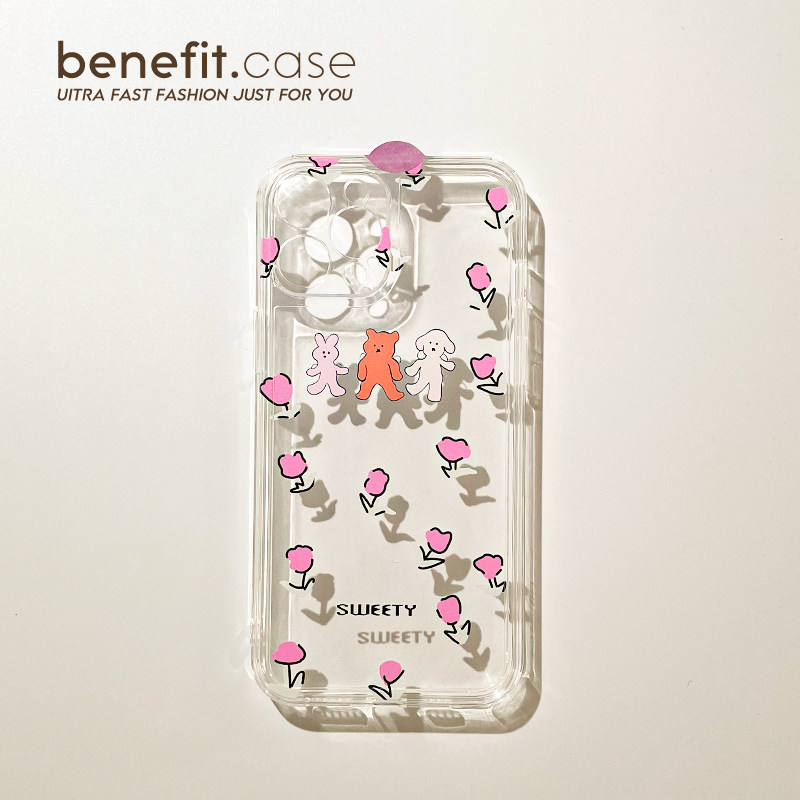 Benefit cartoon Jane about three good friends apply Apple 13promax phone protection shell iphone12mini