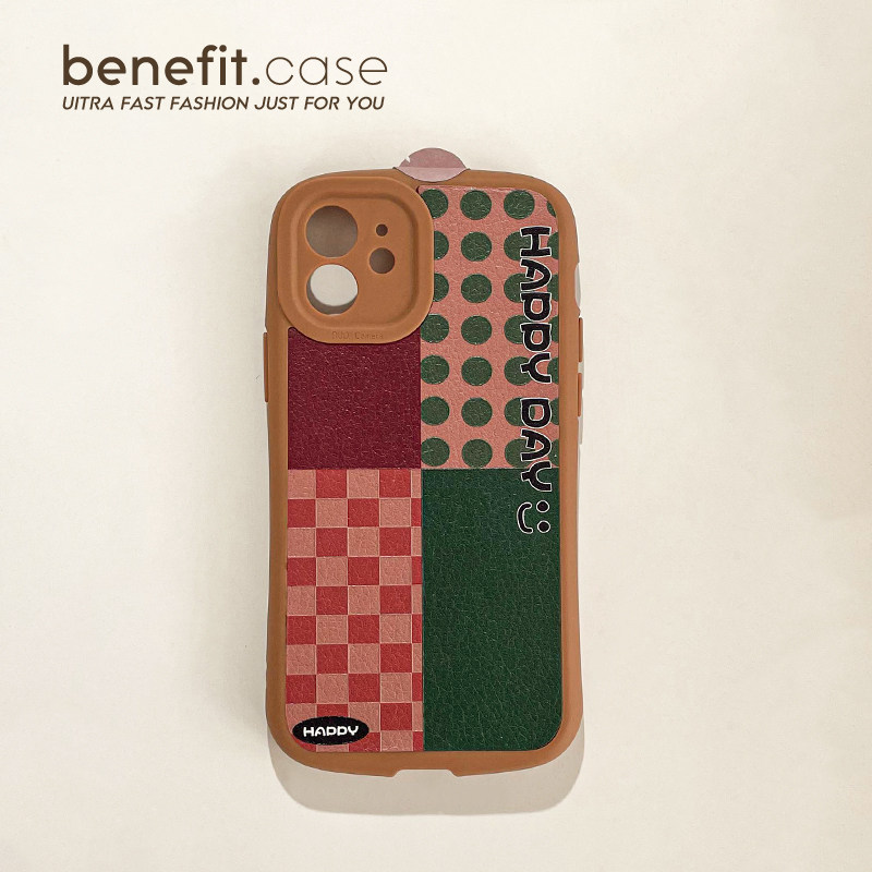Benefit Japan-ROK Ins powder lattice points applicable Apple 13promax mobile phone protection shell retro iphone12mini creative xsmax new xr advanced