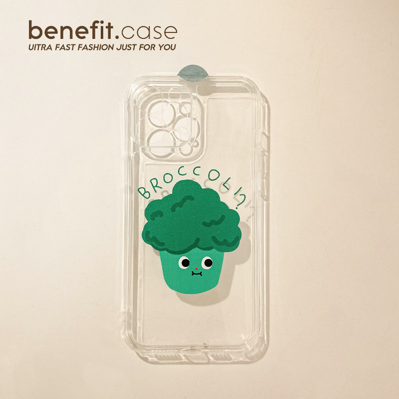 Benefit Korea ins wind broccoli applicable Apple 13promax mobile phone protective shell small freshener iphone12mini transparent xsmax cute xr silicon