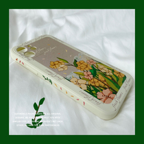 Benefit Retro Oil Painting Flowers Suitable for Apple 13promax Mobile Phone Shell Art iphone12mini Protective Cover xsmax French Wind xr 8plu