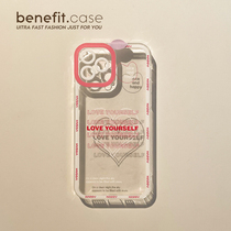 Benefit Creative Japan-ROK Wind Pink Love Love applies Apple 13promax mobile phone shell iphone12mini protective sleeve xsmax soft xr transparent