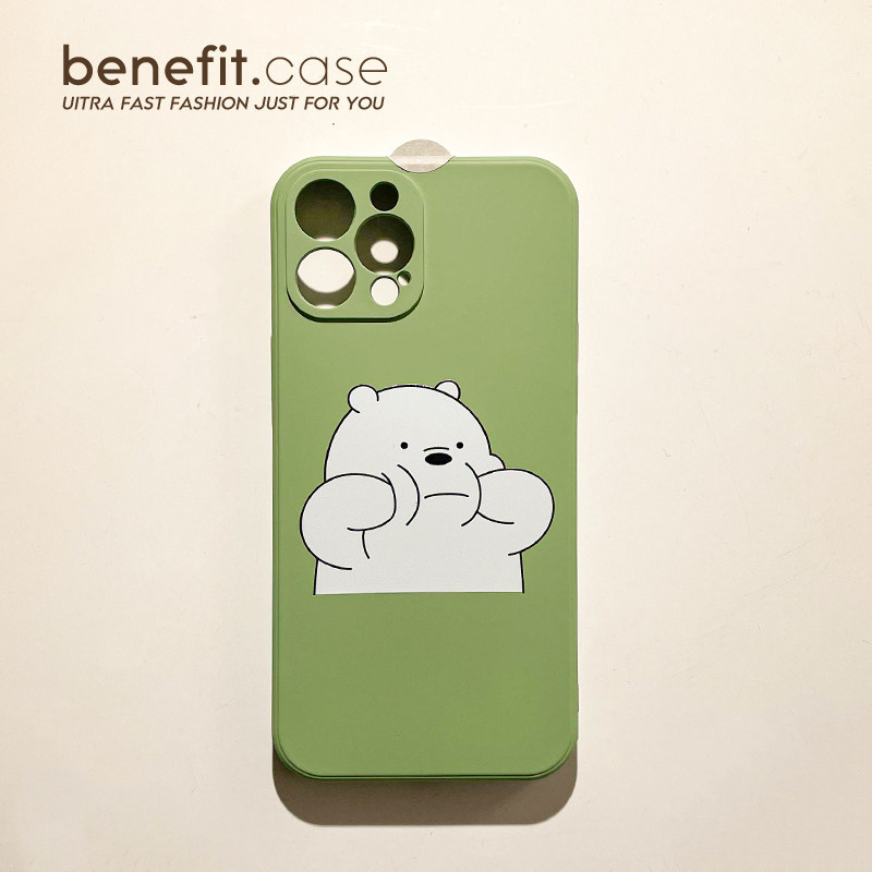 Benefit cartoon simple pinch face bear suitable for apple 13promax mobile phone protective case cute iphone12mini fresh 11xsmax silicone xr creation