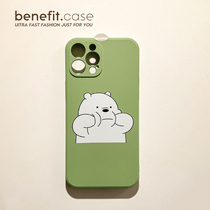 Benefit cartoon brief pinch of face bear apply Apple 13promax mobile phone shell cute iphone12mini