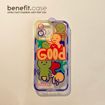 Benefit retro cute fluorescent crowd applies Apple 13promax mobile phone shell iphone12mini creative protective sleeve xsmaxxr8plus
