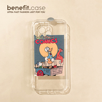 Benefit Cute Comic Duck applies Apple 13promax mobile phone shell iphone12 transparent mini cartoon xsmax fun xr soft silicone 8plu