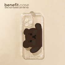 Benefit Japan-ROK ins brown bear apply Apple 13promax mobile phone shell iphone12 full package mini transparent xsmax anti-fall xr cute 8plu
