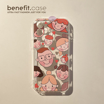 Benefit new cartoon cute cartoon avatar applies Apple 13promax mobile phone shell iphone12mini protective sleeve xsmax xr 8plu