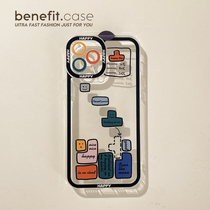 Benefit creative Russian block applies Apple 13promax anti-fall mobile phone shell iphone12mini protective sleeve xs full package xr transparent 8plus high