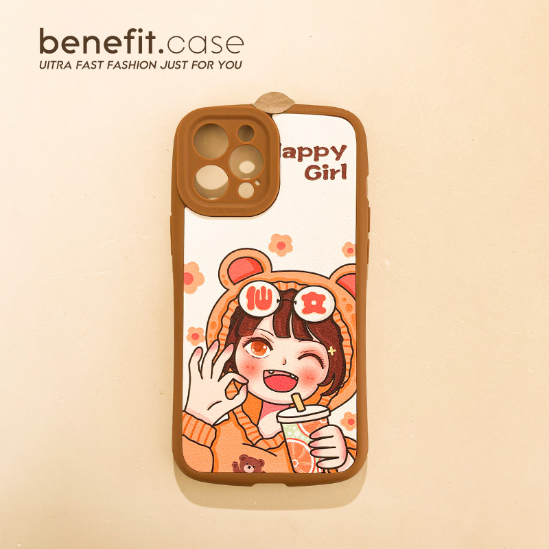 Benefit Japan-Japan women's drink applies Apple 13promax mobile phone protective shell iphone12 silicone mini anti-fall xsmax cartoon xr cute 8p