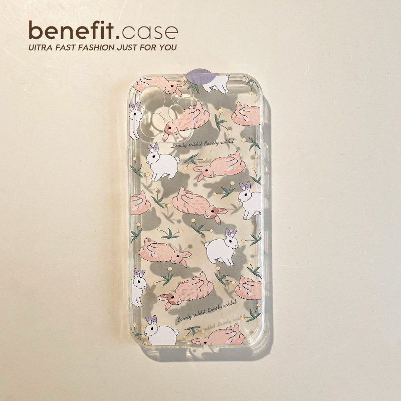 Benefit Brief Cute Rabbit applies Apple 13promax mobile phone protective shell iphone12mini protective sheath xsmax cartoon xr silicone soft shell 8pl