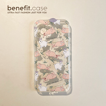 Benefit Brief Cute Rabbit applies Apple 13promax mobile phone shell iphone12mini protective sleeve xsmax cartoon xr silicone soft shell 8plus
