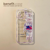 Benefit Tide Card Violent Bear Romantic Purple application Apple 13promax mobile phone shell iphone12mini protective sleeve xsmax brief xr idea 8plu