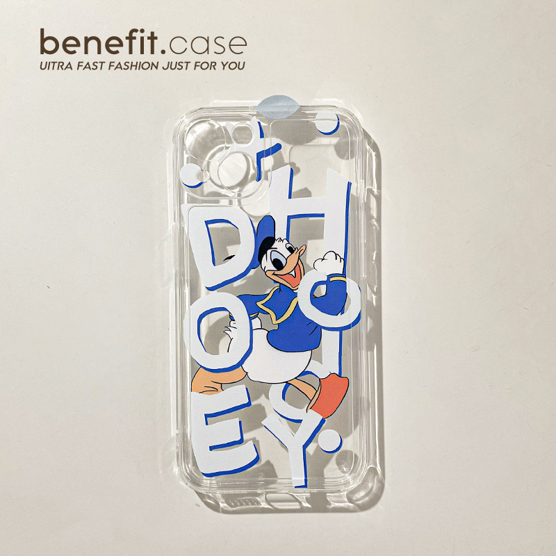 Benefit fun letter Tang old duck applies Apple 13promax mobile phone protection shell cute iphone12mini stay cute xsmax cartoon xr transparent 8p