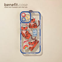 Benefit cartoon creative three hipsters apply Apple 13promax anti-fall mobile phone shell iphone12 protective sleeves xs full package xr transparent 8plus advanced 7