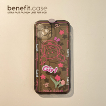 Benefit Creative Sweet Stars Girl applies Apple 13promax mobile phone shell cute iphone12mini protective sleeve xsmax female xr advanced 8p