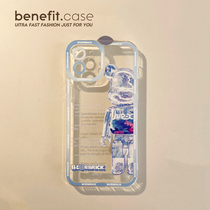 Benefit Tide Card Creative Violent Bear Transparent Ice Blue Apply Apple 13promax Mobile Phone Shell iphone12mini Protective Sleeve Xsmax Anti-Fall Xr Silicone 8