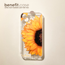 Benefit brief Joins wind day sunflower applicable Apple 13promax mobile phone shell iphone12 transparent mini
